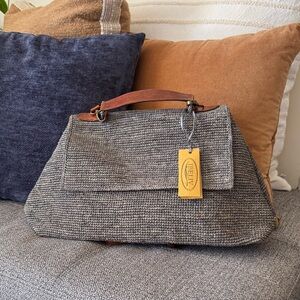 IBELIV Lahady Grey Raffia Satchel